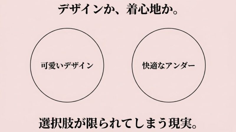 ナイトブラ選びにおいて、可愛いデザインと快適なアンダーのどちらかを選ばざるを得ない現実