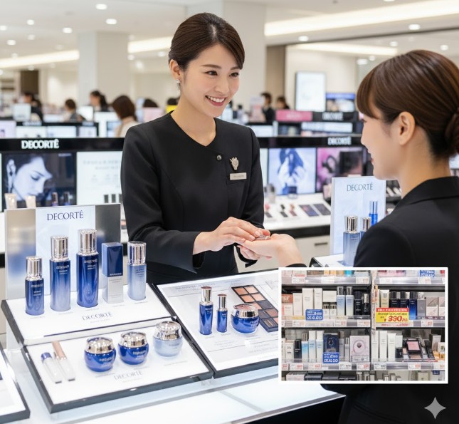 百貨店やドラッグストアなど実店舗での購入