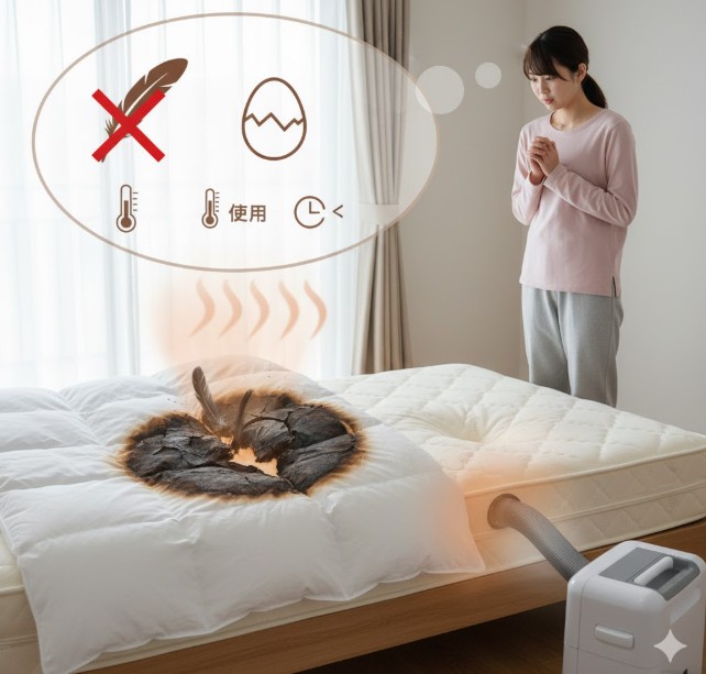 やりすぎると羽毛布団やマットレスが傷む可能性も