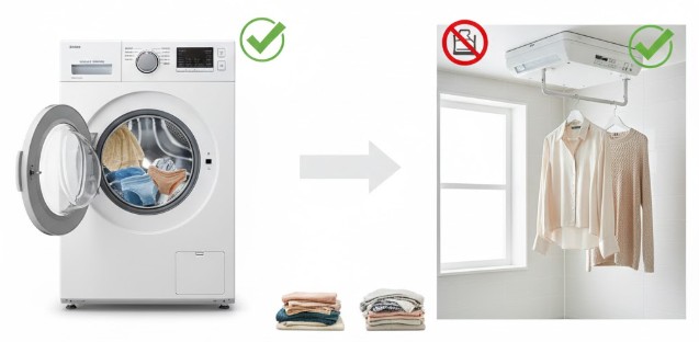 浴室乾燥機と洗濯乾燥機の併用メリット
