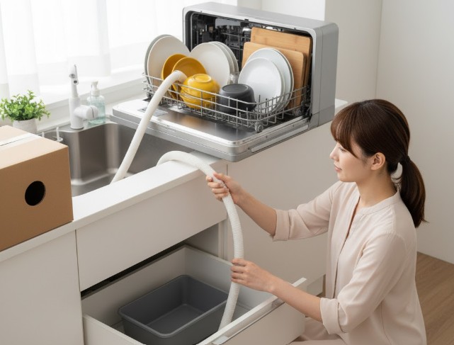 排水ホースと置き場所