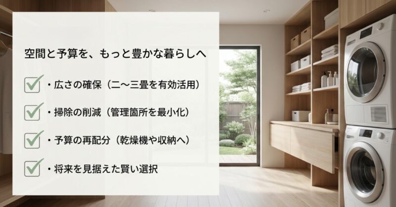 ランドリールームの広さ、予算、家族構成から判断するスロップシンク要不要のチェック項目