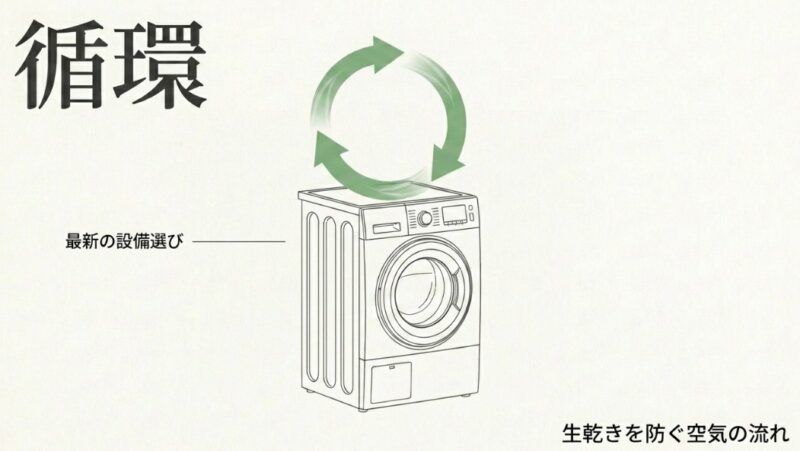 機械的換気と衣類乾燥機の統合