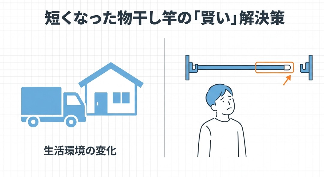 物干し竿の長さが足りない！結束バンドでの解決法と延長アイデア